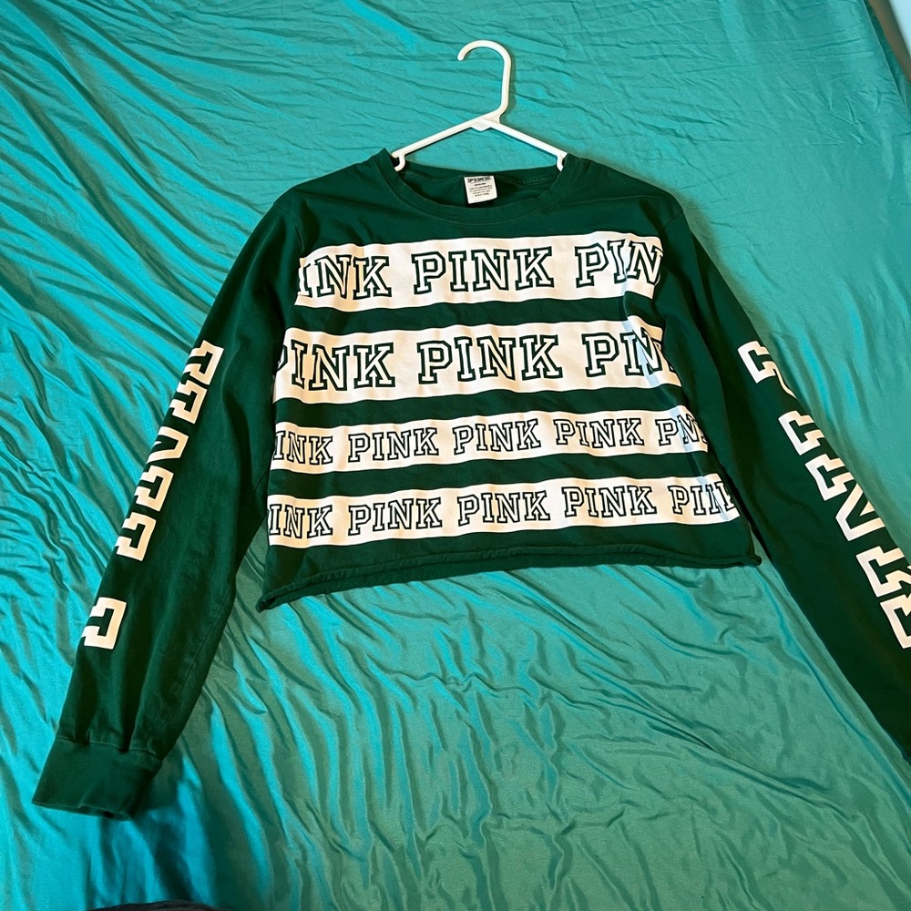 PINK crop top green